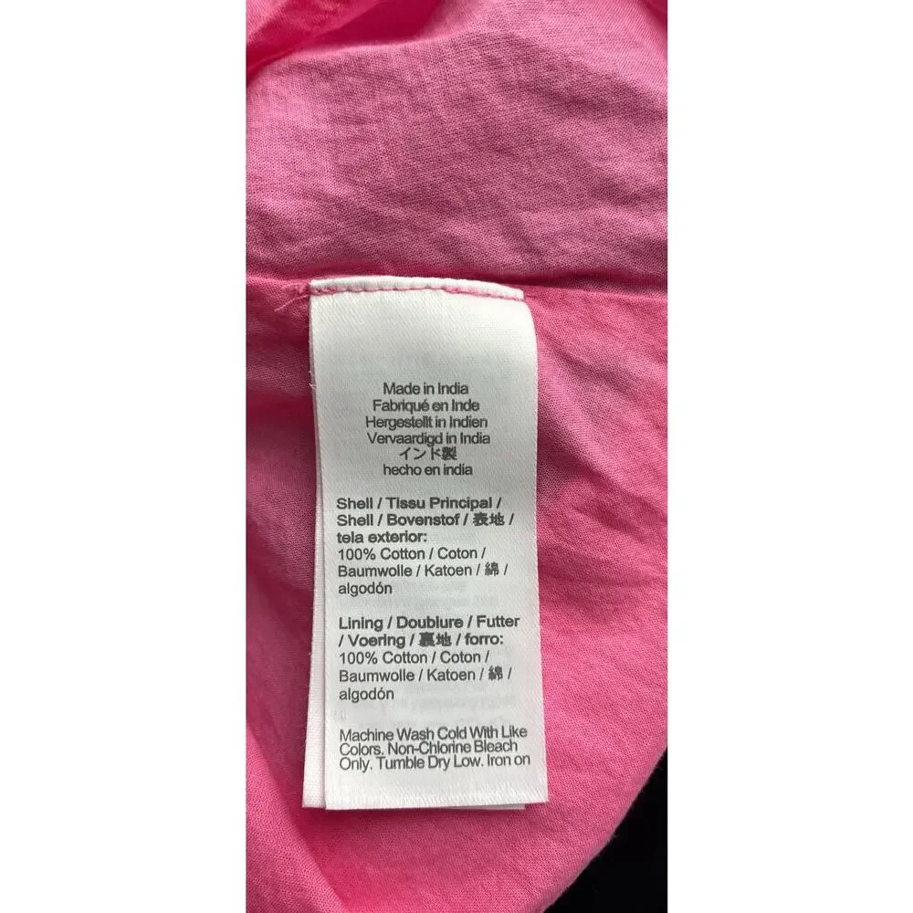 J.Crew Womens Size 8 Pink Floral Cotton Tiered Midi Dress Ruffle Pockets Garden